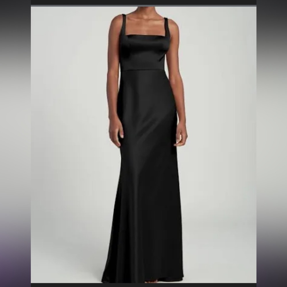 Jenny Yoo Mara Black Satin Dress